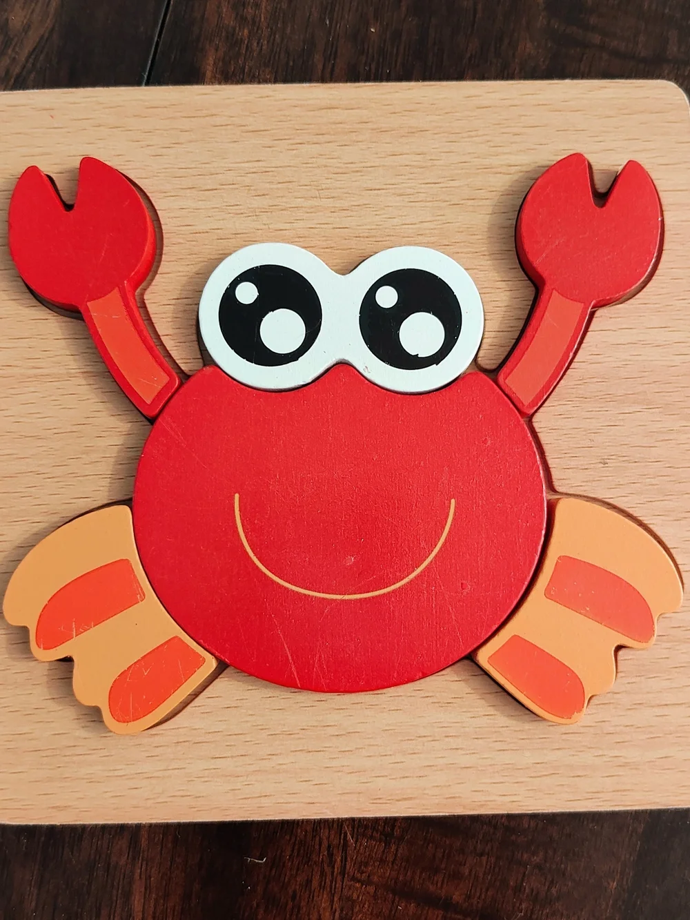 Children's Wooden Animal Puzzle Set - Colorful Red, Yellow, Green Pieces